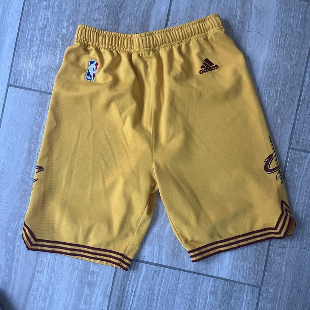 Cleveland Cavaliers official NBA yellow basketball shorts YL